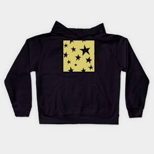 yellow black stars pattern stockholm style Kids Hoodie